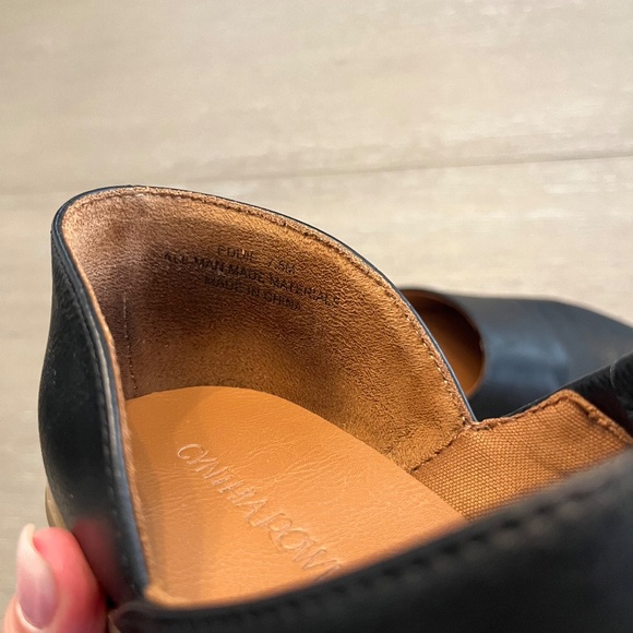 Black Faux Leather Heeled Shoes - Picture 7 of 9